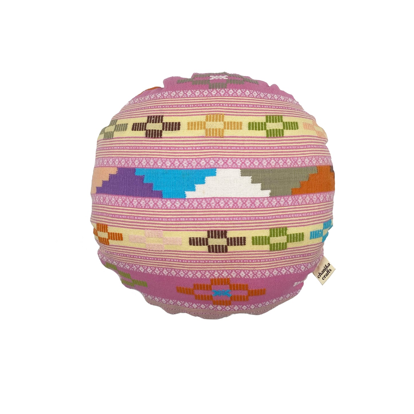 Tai Lue Colorful Round Pillow