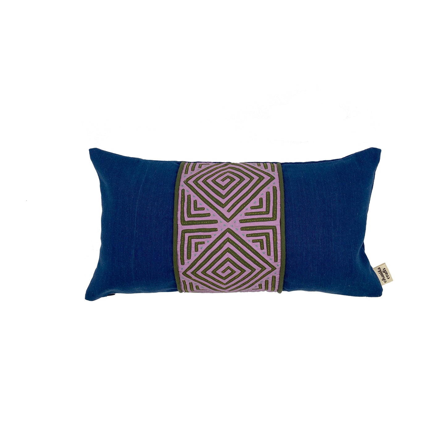 Hmong Hand Embroideries Small Pillow Case - Blue