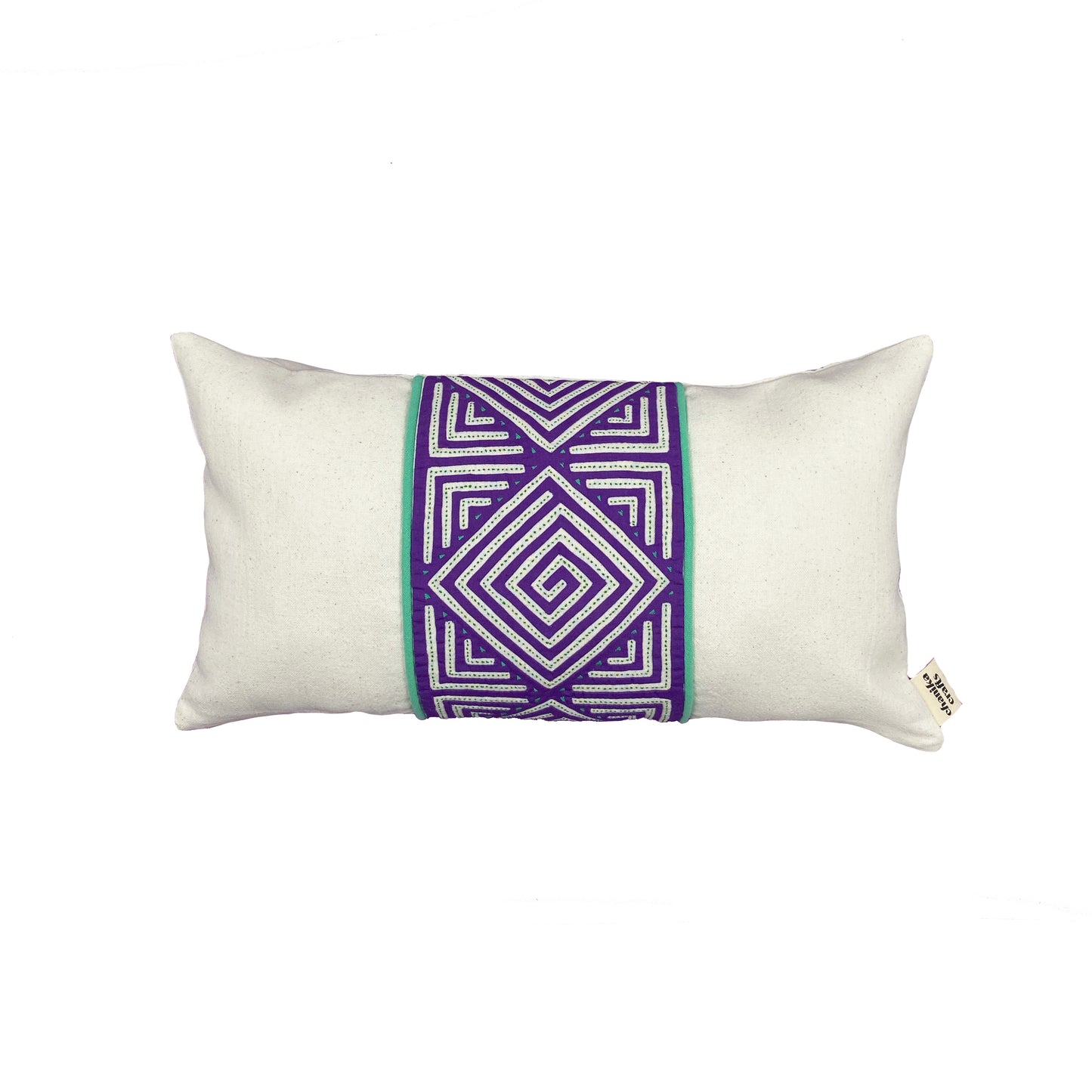 Hmong Hand Embroideries Small Pillow Case - White